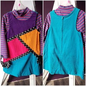 Young girls corduroy jumper & matching turtleneck